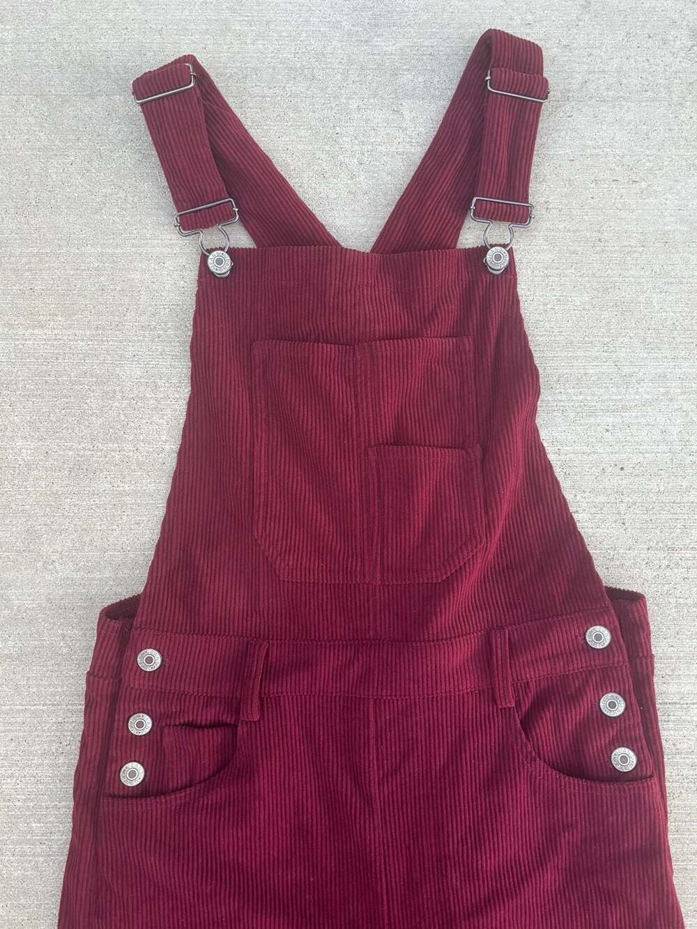 Burgundy Corduroy Overalls Dungarees Women’s Size S